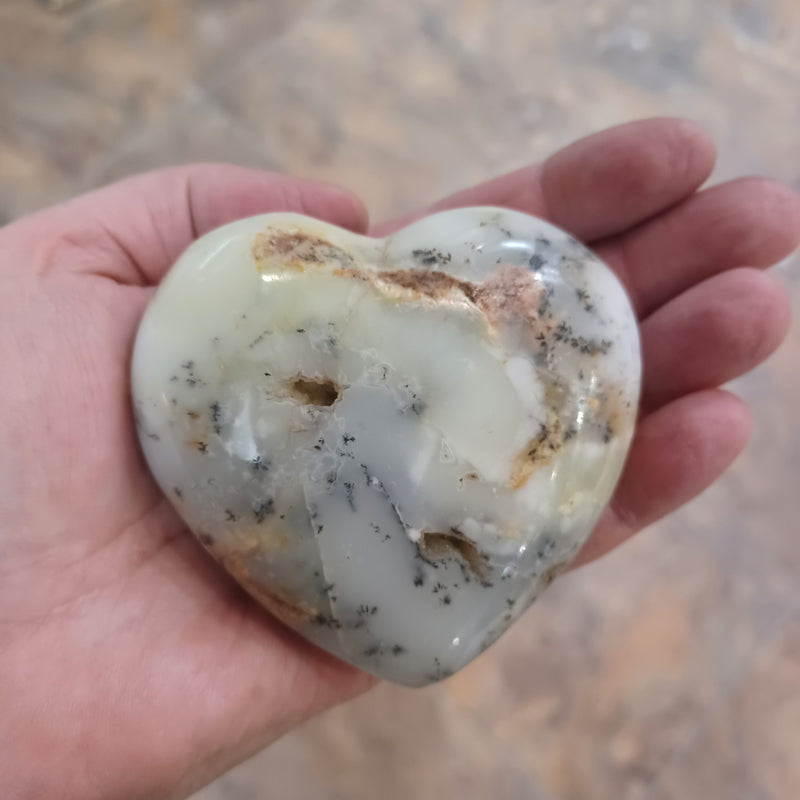 Dendritic Opal Heart