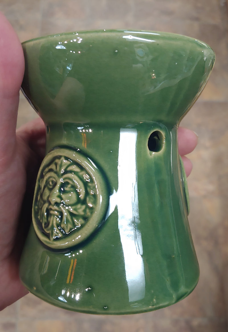 Green Man Ceramic T-Light Oil Burner