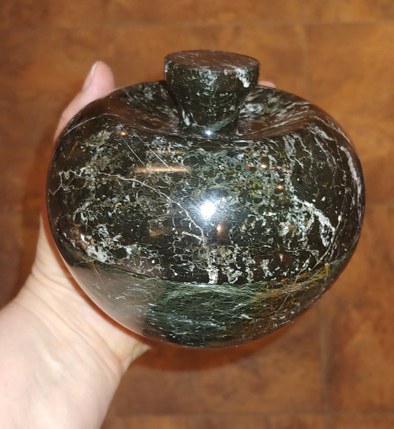 Zebra Marble Bowl with Lid