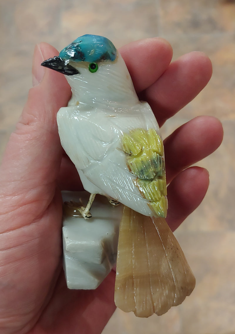 Gemstone Carved Bird
