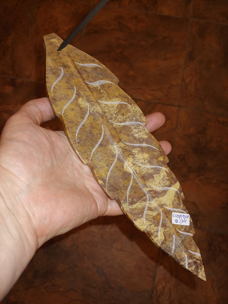 Soapstone Leaf Incense Holder