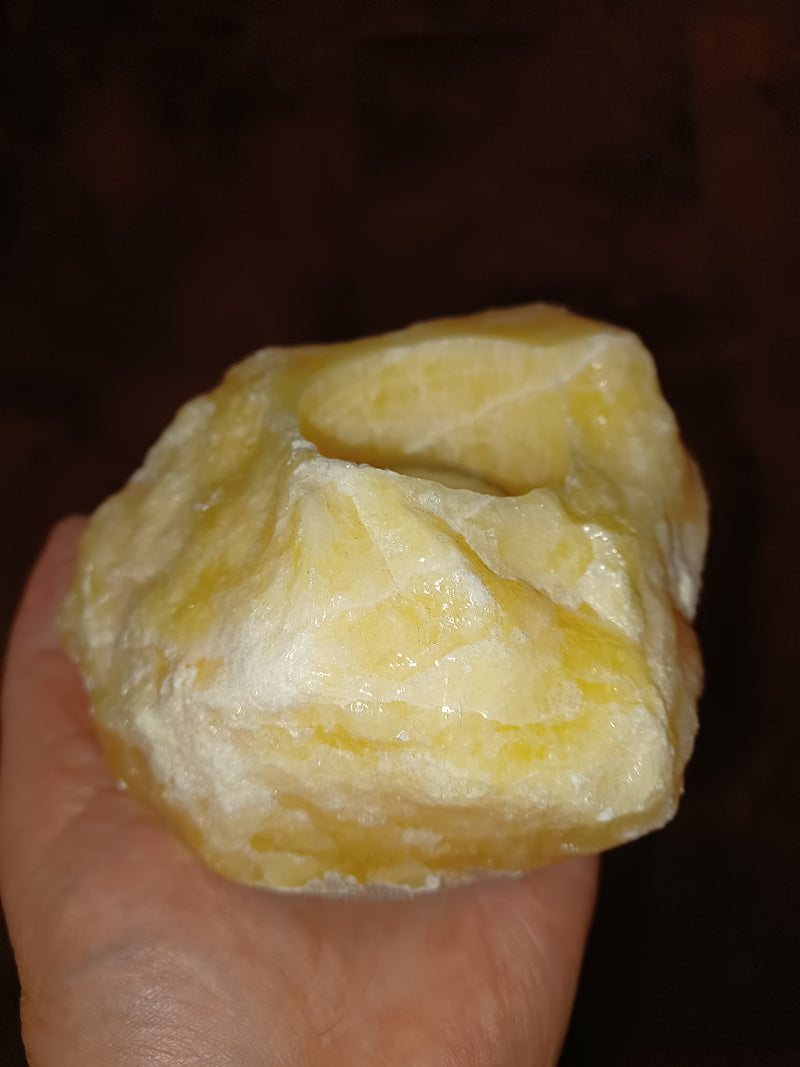 Yellow Calcite T-Light Holder