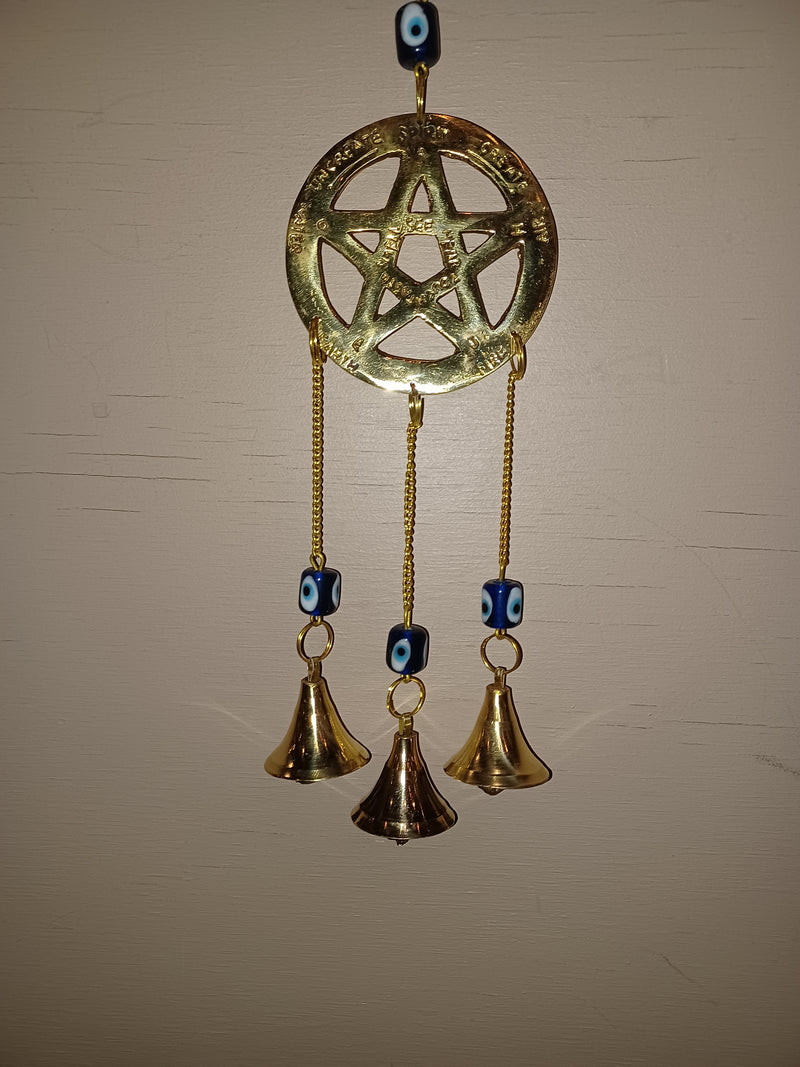 Pentacle with Evil Eye Protection Chime